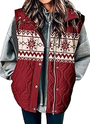 EVALESS Womens Fashion Cropped Christmas Puffer