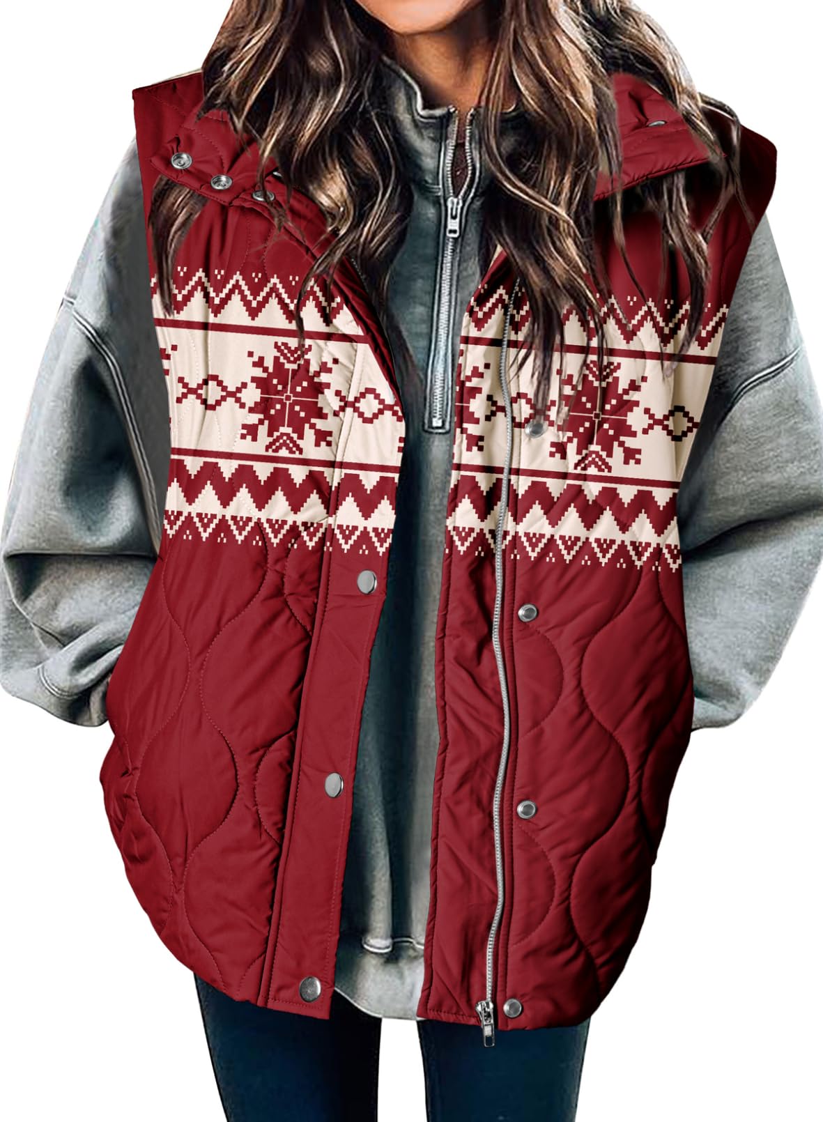 EVALESS Womens Fashion Cropped Christmas Puffer