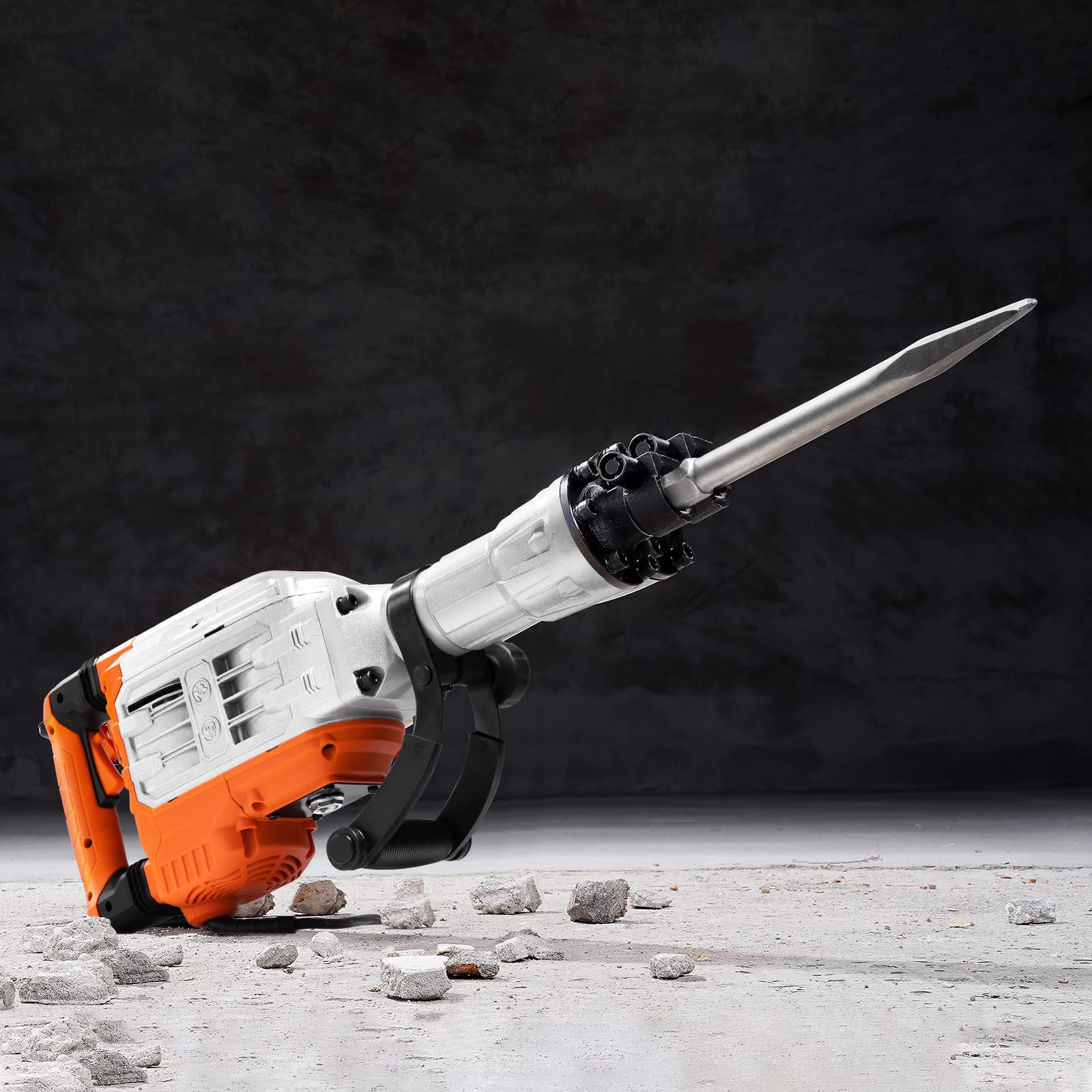 VEVOR Demolition Jack Hammer, MAX 3500W Jack Hammer Concrete Breaker, 1900 BPM Heavy Duty Electric Jack Hammer, 2pcs Chisel with Gloves & 360°C Swiveling Front Handle for Trenching Breaking Holes