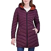 HFX womens Mid-weight Puffer Jacket– Water-resistant Winter Coat, Faux Fur Hood, Recycled Insulation