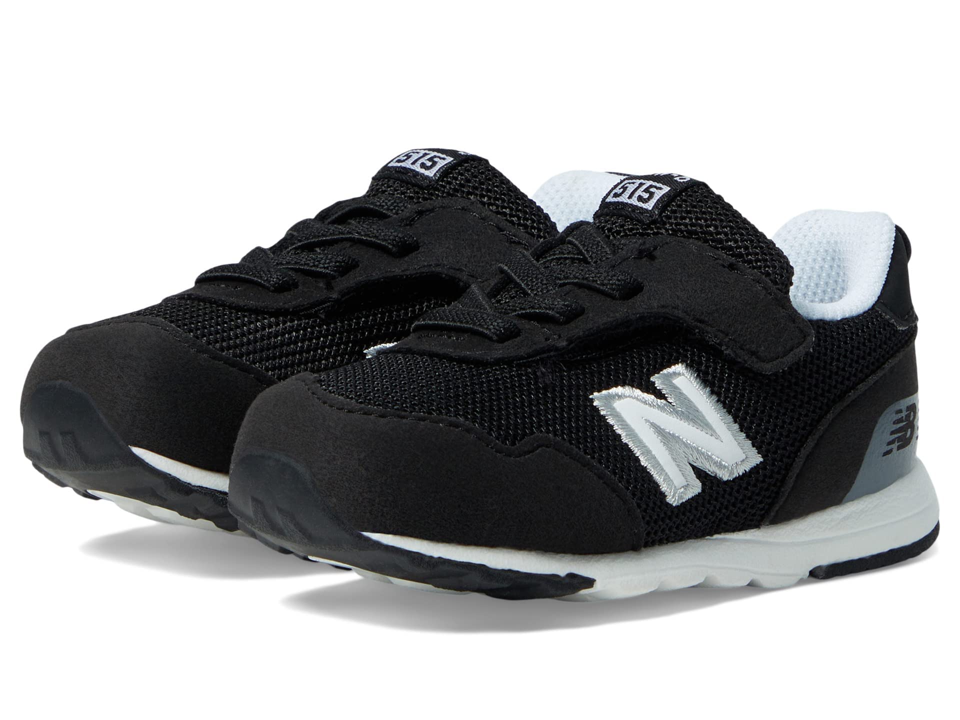 New Balance Kid’s 515 V1 New-b Hook and Loop Sneaker, Black/White, 4.5 Toddler