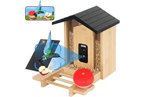 YOOBLIAN Smart Bird Feeder with Camera Solar Powered, 2.5K HD AI Identify 10000+ Species, Color Night Vision, 1.5L Bamboo Wood Feeder House Outside, Auto Capture & Notify, Ideal Gift for Bird Lovers