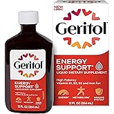 Geritol Liquid Energy Support, Iron and Vitamin Supplement, 12 Oz | Daily energy boost through High Potency Iron, B-vitamins, &amp; Multi-vitamins. Non-GMO