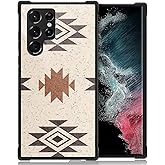 WANKBLC Compatible with Samsung Galaxy S23 Ultra Case, Shockproof Protective for Man Women Non-Slip for Samsung Galaxy S23 Ultra Crazy Pattern White Cream Western Boho Aztec
