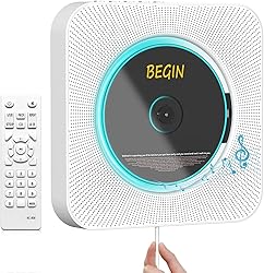 AONCO Portable CD Player,Bluetooth Wall-Mounted CD