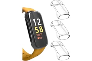 Sinoacc 3 Pack for Fitbit Inspire 3 Screen Protector Case, Soft Flexible TPU Screen Protector Full Coverage Protection Lightw