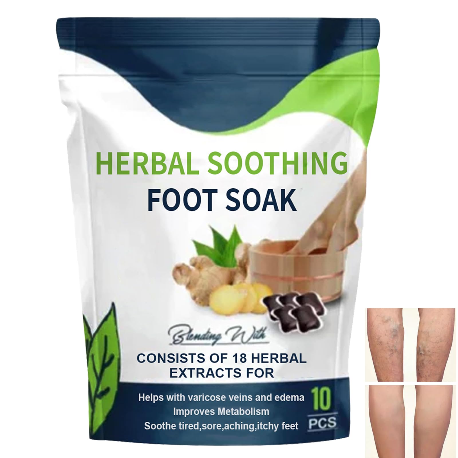 Herbal Foot Bath Beads for Lymphatic Drainage and Body Detox - Stress Relief, Shaping & Slimming Soak for Men and Women