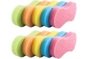 BELINLEN Huvai 10 Pack Car Wash Sponges Multi-Functional Sponge Multi-Color Cleaning Sponges with Vacuum Compressed Packing