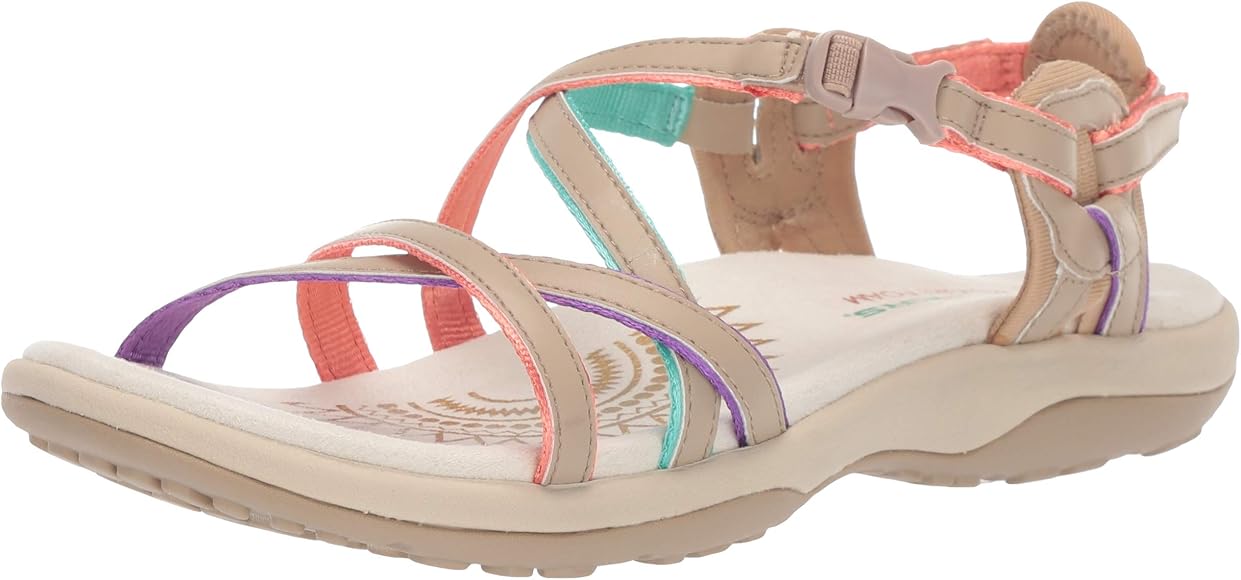 skechers strappy flat sandals with slingback