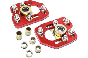 DNA Motoring CBK-PLT-FM90-RD Front Camber/Caster Plates Red [For 90-93 Ford Mustang]