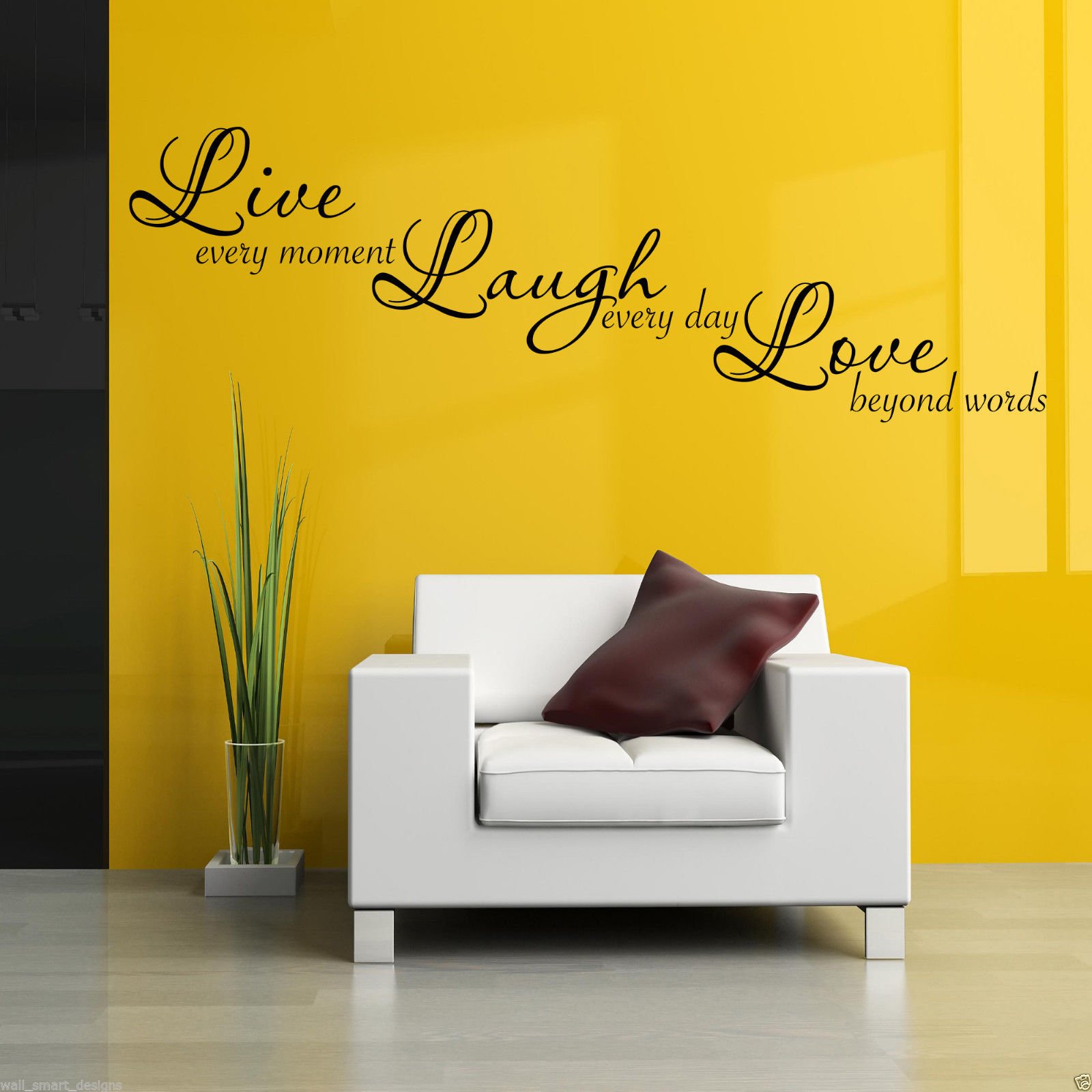 LIVE LAUGH LOVE Wall Art Sticker Lounge Quote Decal Mural Stencil Transfer 3 WSD430
