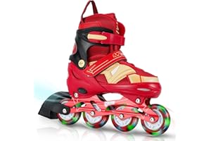 RunRRIn Adjustable Kids Inline Skates for Boys Girls with Full Light Up Wheels - Roller Skates for Kids Ages 6-12, Toddler Ages 3-5, Youth Women Beginners Outdoor Indoor