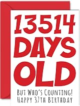 Stuff4 37th Birthday Card Funny 13514 Days Old A5 Humour UK Made