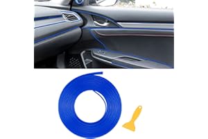 BOAOSI Car Interior Moulding Trim, 16.4Ft Car Interior Trim Strips Universal Waterproof Bendable Car Decorative Filler Insert Strips with Installing Tool (Blue)