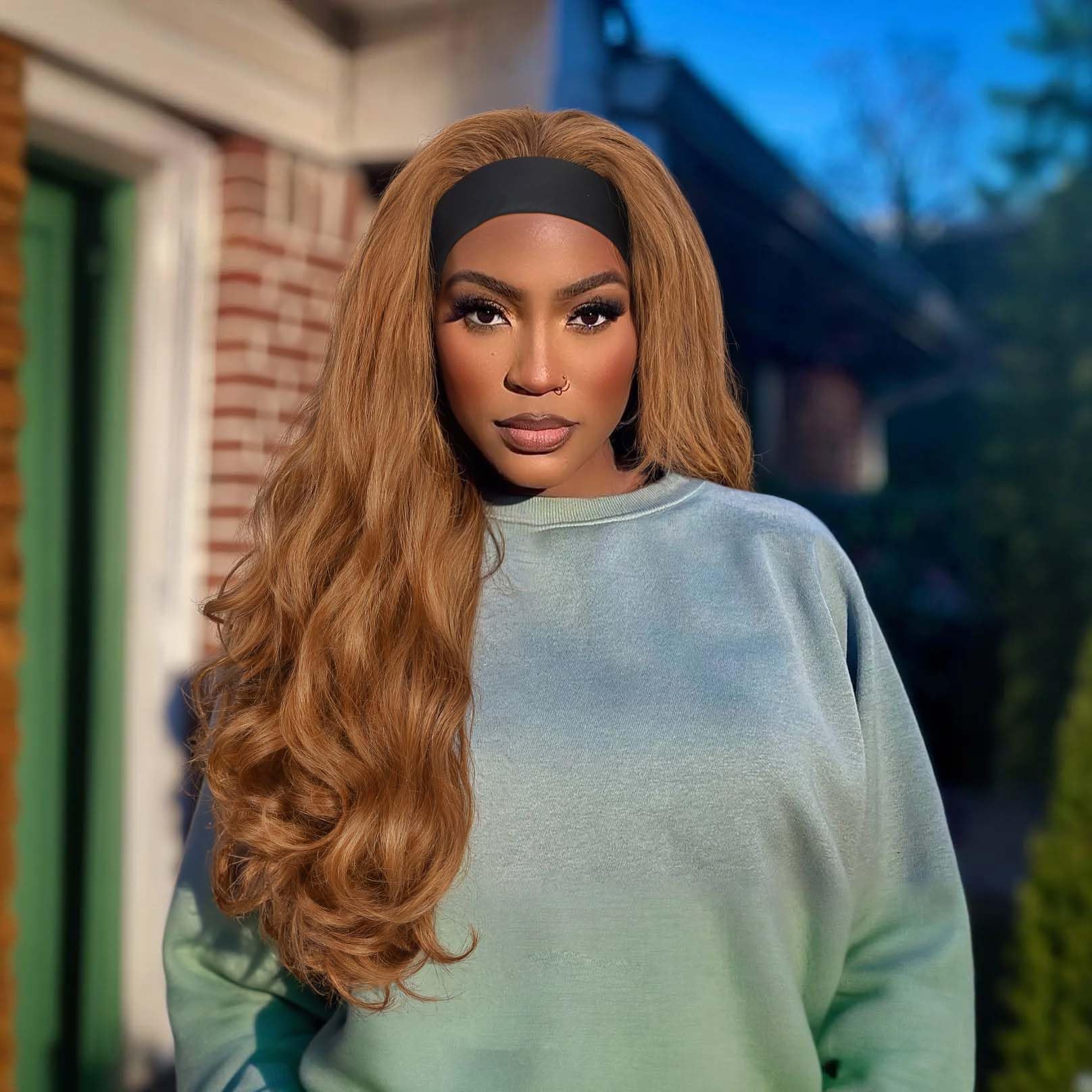 Photo 1 of Quantum Love Yaki Curly Headband Wigs for Black Women Kinky Straight Black Headband Curly Ends Synthetic Wear and Go Glueless half Wig with Headbands Attached