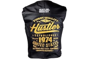 XELEMENT MOTORCYCLE GEAR Xelement HSVT 230 Motorcycle Leather Vest For Men - Hustler 1974 - Premium Genuine Biker Club Gilet