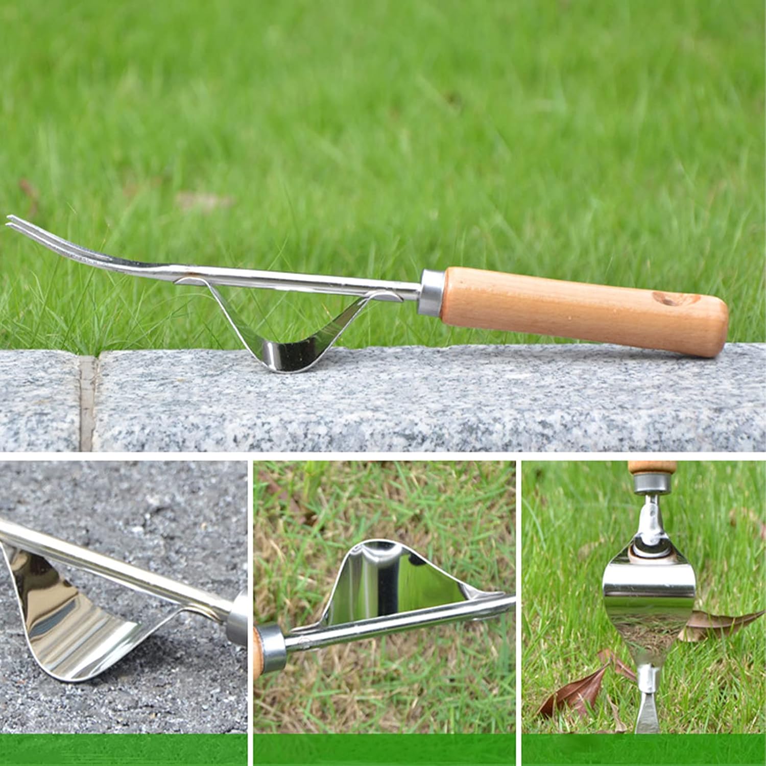 BERNIE ANSEL Garden Weeder Hand Tool, Ergonomic Weeding Tools, Stainless Steel Base - Easy Weed Removal and Deeper Digging for Planting and Weeding V : Garden & Outdoor