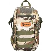 Adventure Agents Gear Small Tactical Backpack, Official Merch Camo Daypack with MOLLE, Chest Strap &amp; Water Bottle Pocket