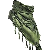 LOLAT Cotton Desert Scarf Military Tactical Shemagh Keffiyeh HeadScarf Arab Wrap Outdoors Tassel Scarves for Men/Women