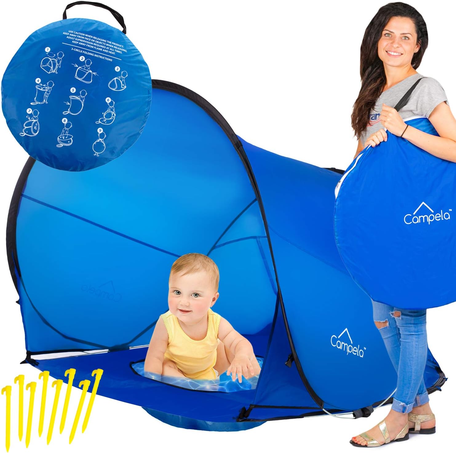 Campela Baby Beach Tent UV (with Pool) Pop Up Sun