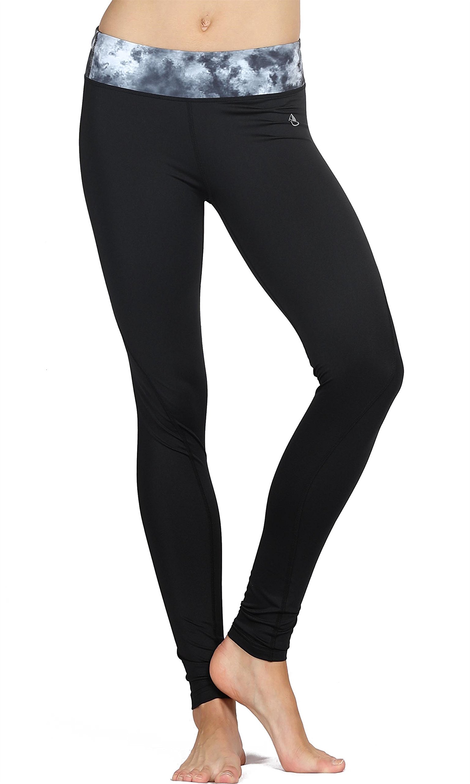 icyzone Activewear Women Running Pants Yoga Workout Leggings Slim Fitted Tights (M, Storm)