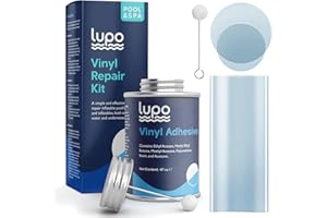 LUPO GLOBAL Lupo 4 fl. oz. 15 Piece Heavy Duty Vinyl Repair Kit for Above Ground Swimming Pool Liners, Hot Tubs, Inflatables, Air Beds (Repair Patches, Glue and Application Tool)