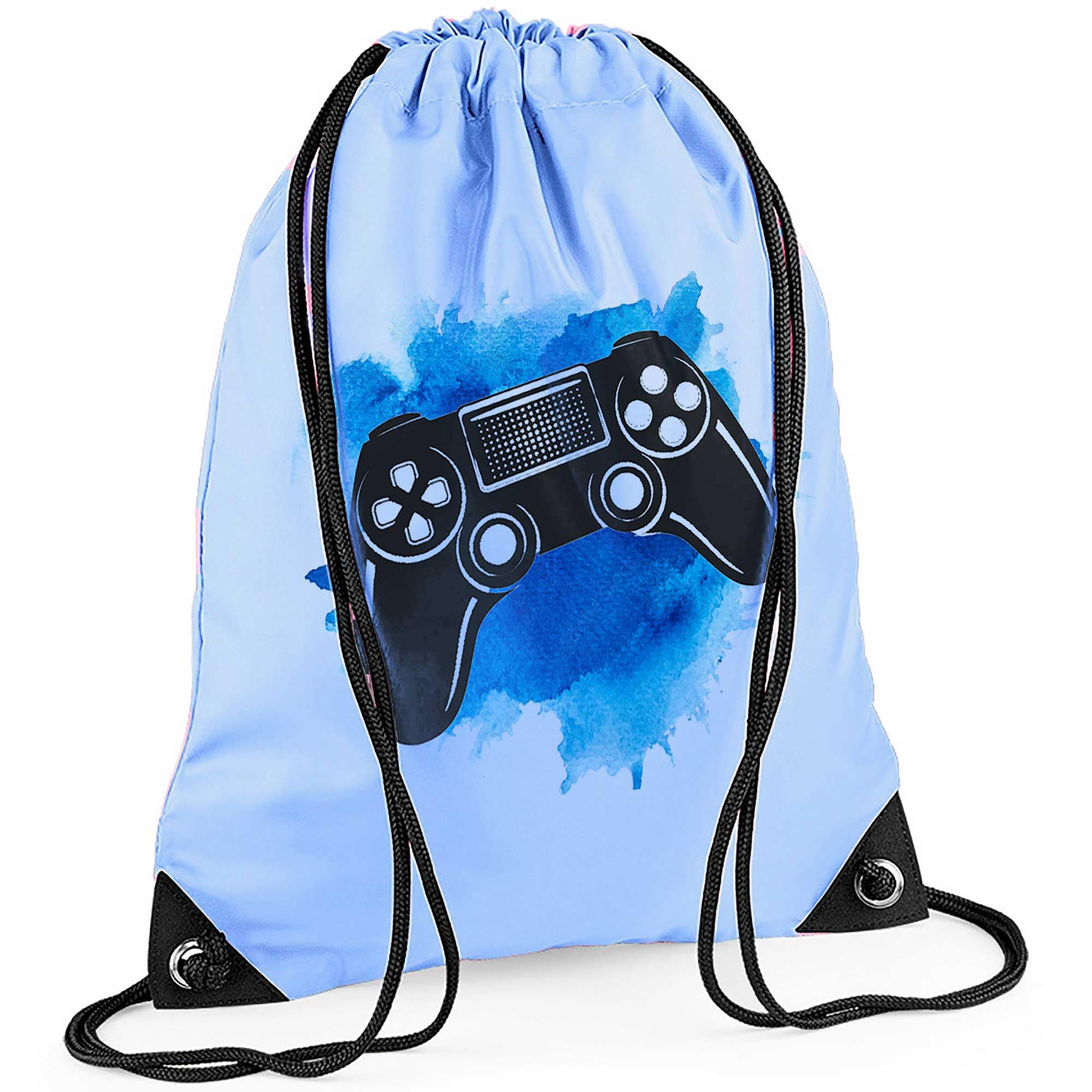 Tigerlilyprints Gamer Drawstring Bag, Boys Kit Swim Bag, Boys Swimming Bag, Drawstring Bag, Blue Bag, Kids Swim Bag, School Bags, Sports Bag