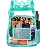 gxtvo Clear Backpack, Heavy Duty Transparent Bookbag, See Through Backpacks for Women Men | Heavy Duty