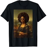 Black Mona Lisa Afro African American Black History Month T-Shirt