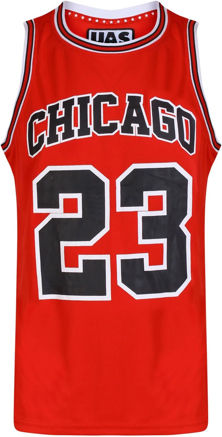 UrbanAllStars Mens Chicago Basketball Jersey Gym Vest Sports Top Sleeveless Tee