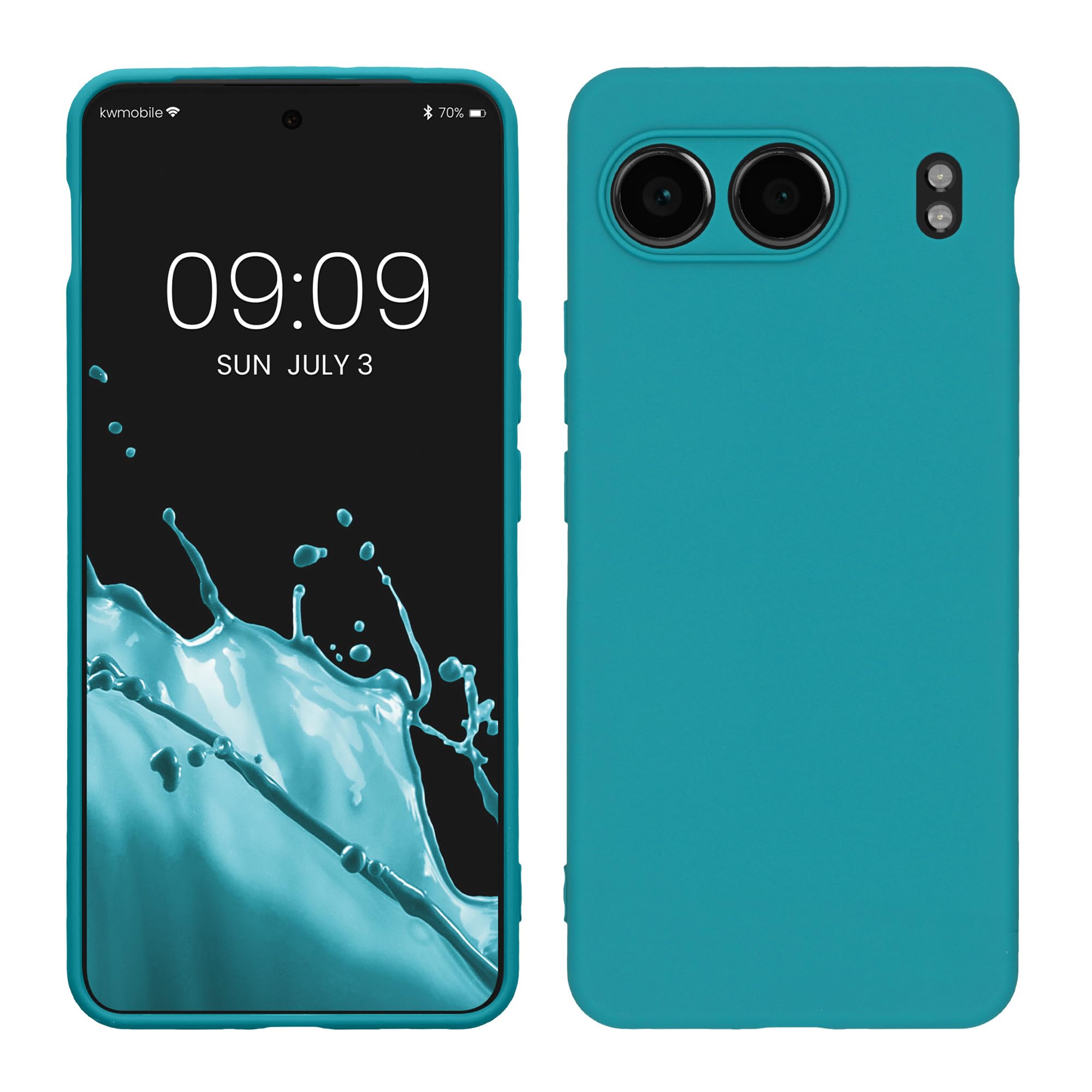kwmobile Case for OnePlus Nord 4 5G Case - Protective Slim TPU Phone Cover - Soft Matte Finish - Teal Matte