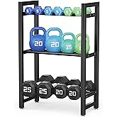 Dumbbell Rack 3-Tier 20 Inch Adjustable Spacing Weight Rack For Kettlebell Home Gym Dumbbells (Rack Only)