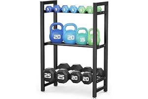 Dumbbell Rack 3-Tier 20 Inch Adjustable Spacing Weight Rack For Kettlebell Home Gym Dumbbells (Rack Only)