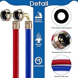 Rubber Washing Machine Hoses 6FT with 90 Degree