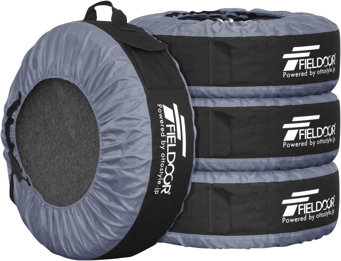 Amazon Fieldoor タイヤバッグ タイヤトート タイヤカバー 4枚セット フェルトパッド1枚付き グレー 22 30インチタイヤ対応 タイヤラック カバー 車 バイク