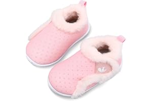 JIASUQI Kids Girls Boys Winter Warm Cozy Plush House Slippers Shoes Toddlers Fur Walking Shoes