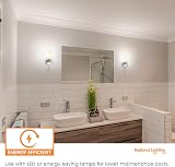 National Lighting Chrome E14 LED Bathroom Wall Light with Frosted Glass IP44 view 3