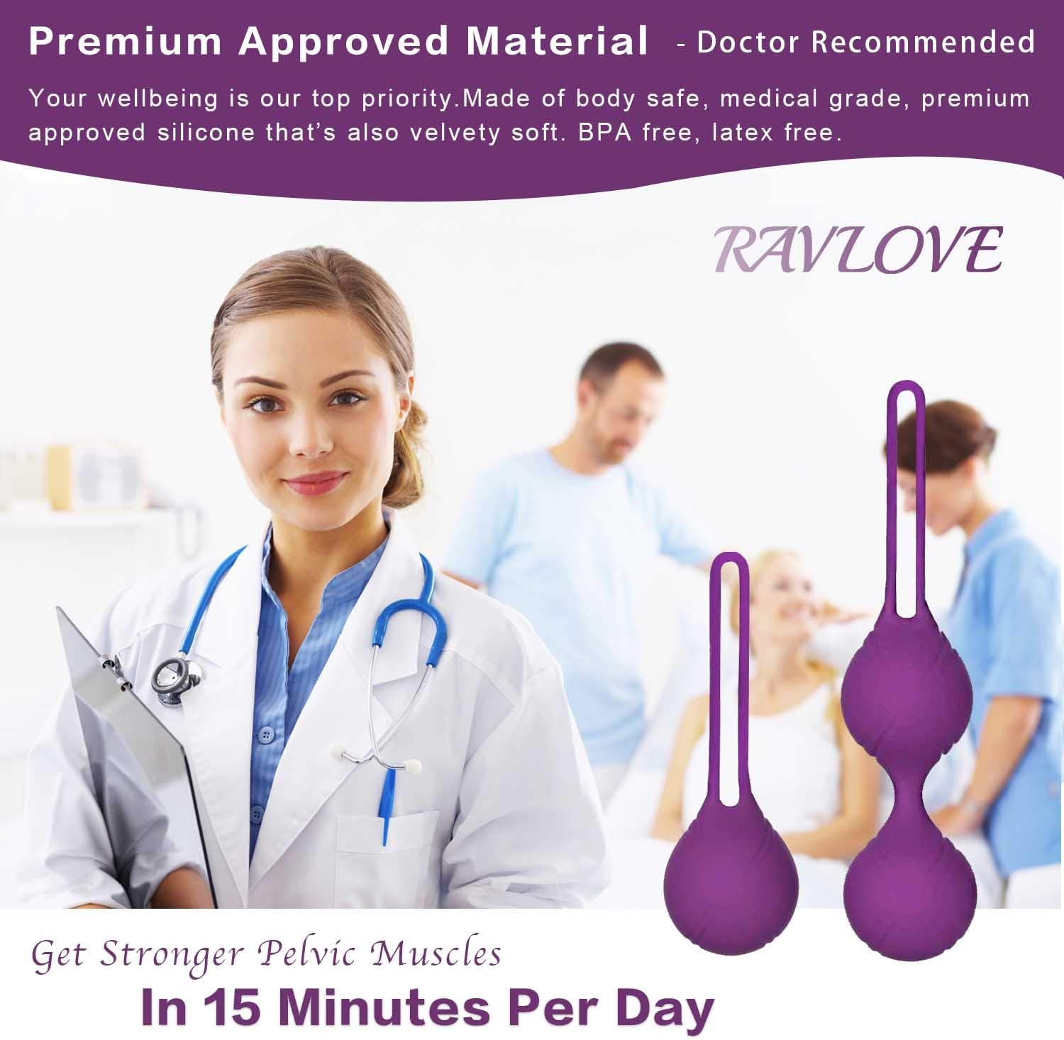 RAVLOVE Kegel Balls K3 for Tightening – Doctor Recommended for Bladder Control with 2 Kegal Exercise Weights, Labor Prep & Recovery, Incontinence Pelvic Floor Strengthening Device Ben Wa Balls: Health & Personal Care