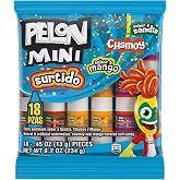 Pelon Pelo Rico Mini Assorted Watermelon, Mango, and Chamoy Candy, 0.45 oz, 18 Count (Pack of 1)