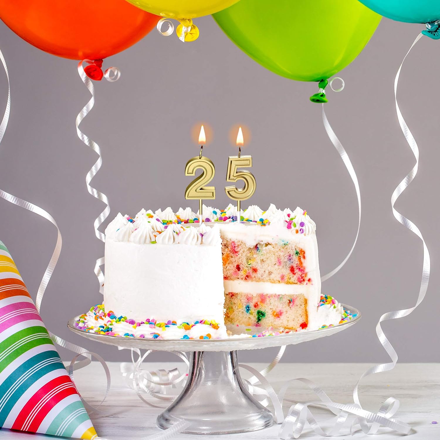 25th Birthday Candles Cake Numeral Candles Happy Birthday Cake Candles Topper Decoration for Birthday Wedding Anniversary Celebration Favor - Image 4