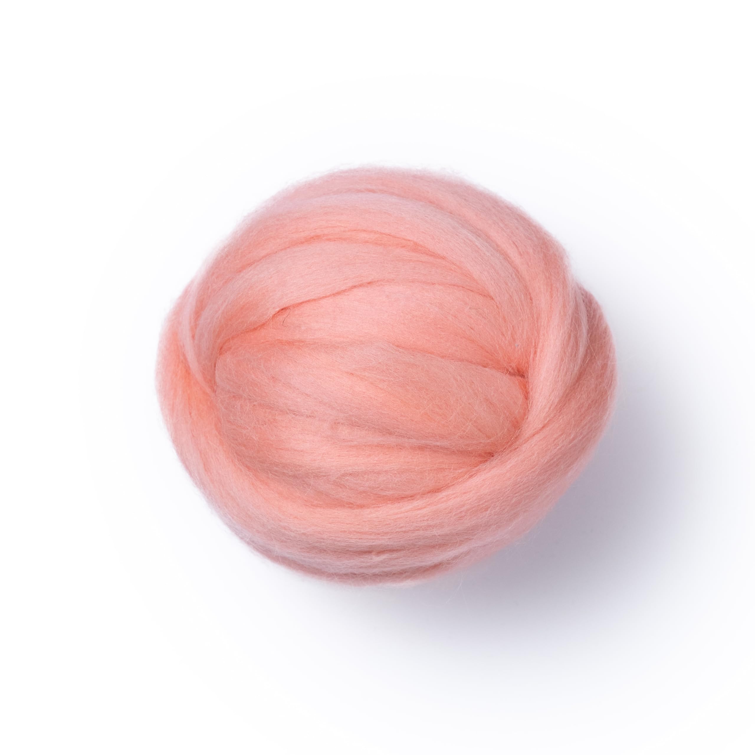 Kondoos Coloured 225 gram Natural Wool roving Tops, Best Wool for Needle Felting, Wet Felting, handcrafts, Spinning and Stuffing Fleece. (Salmon Pink) — image 1