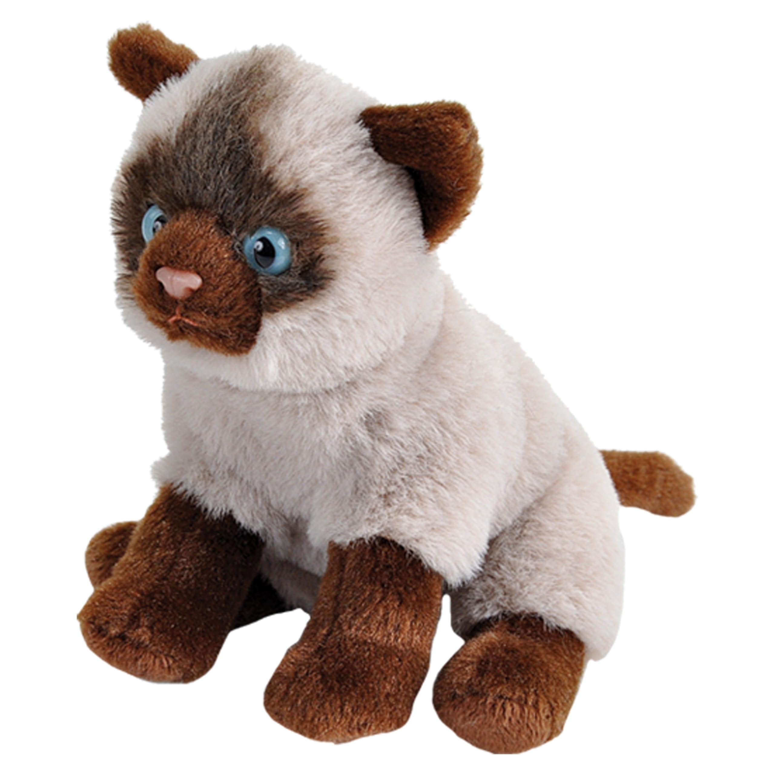 Wild Republic Pocketkins Eco Siamese Cat, Stuffed Animal, 5 Inches, Plush Toy, Made from Recycled Materials, Eco Friendly