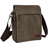 MEOKIM Small retro canvas messenger men's crossbody bag and shoulder bag