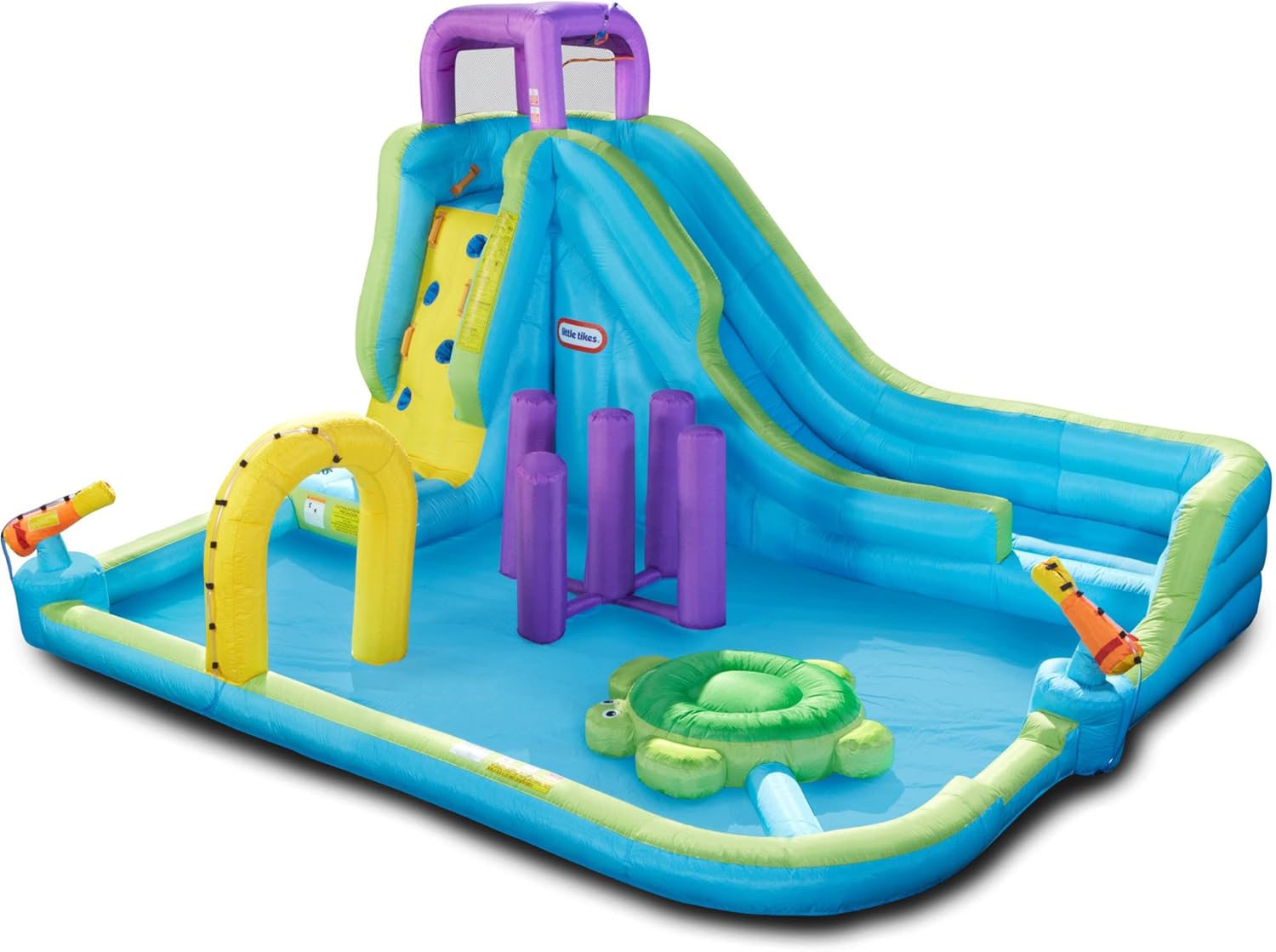 little tikes pool with built in slide and sprinkler