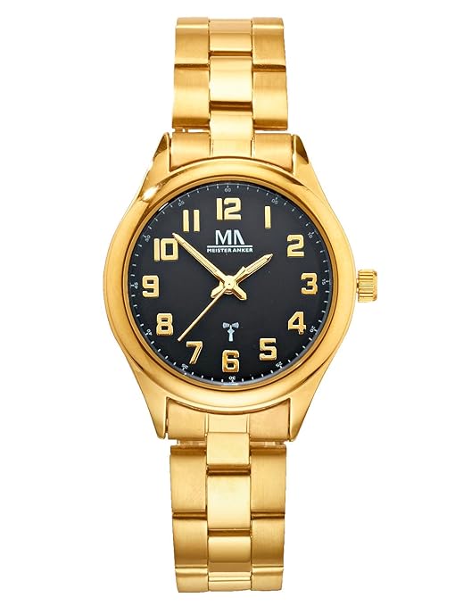 Meister Anker Damen-Funkuhr Gold