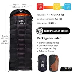 OMVMO -10 Degrees F 800 Fill Power Down Sleeping