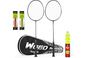 WOED BATENS Professional Carbon Fiber Badminton Rackets Badminton Racquet for Backyards Gym