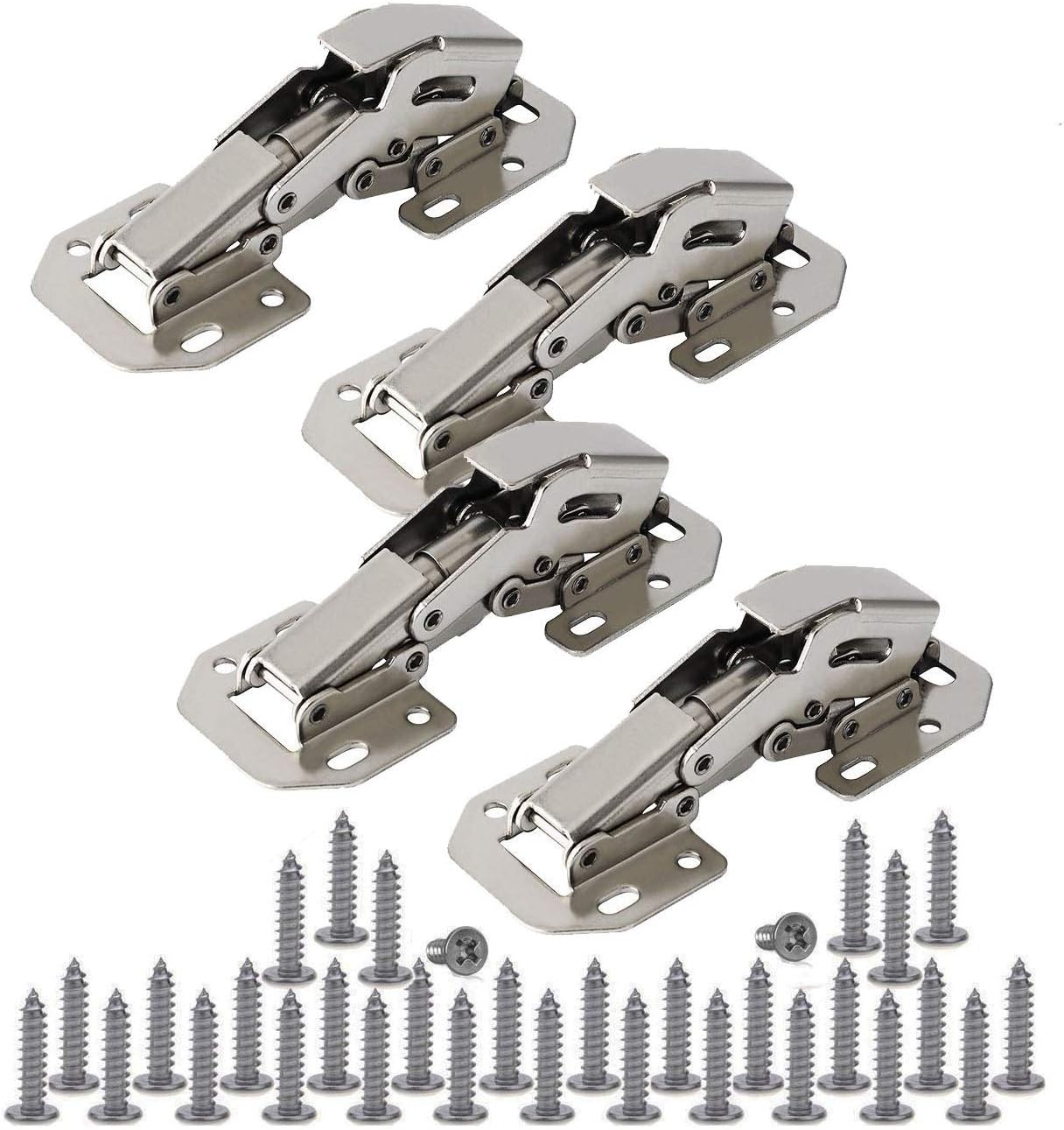 TamBee 90 Degree Cabinet Door Hinges Kitchen Concealed Hinges Cupboard Door Spring Buffer Hinges - No Slot Required 4-Pack