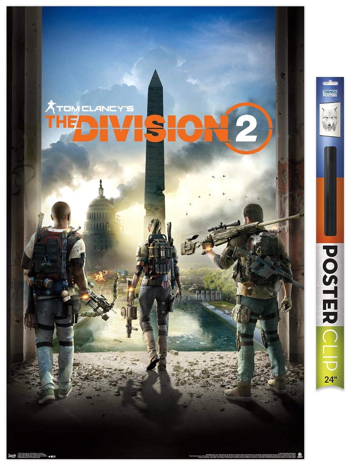 Trends International Tom Clancy's The Division 2-Key Art Clip Wall Poster, 22.375" x 34", Poster & Clip Bundle