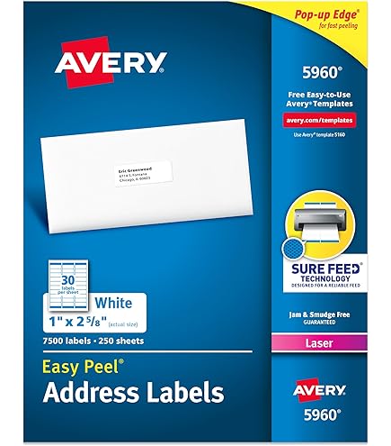 Amazon.com : Avery Printable Return Address Labels with Sure Feed